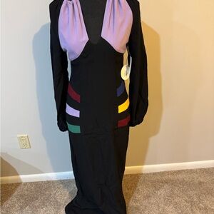 Elegant Black and Purple Women's Dress